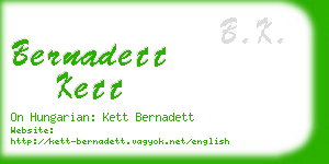 bernadett kett business card